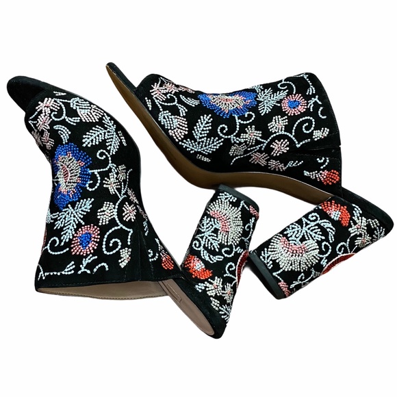 Avec Les Filles Shoes - Avec Les Filles Margaux Embroidered Block Heel